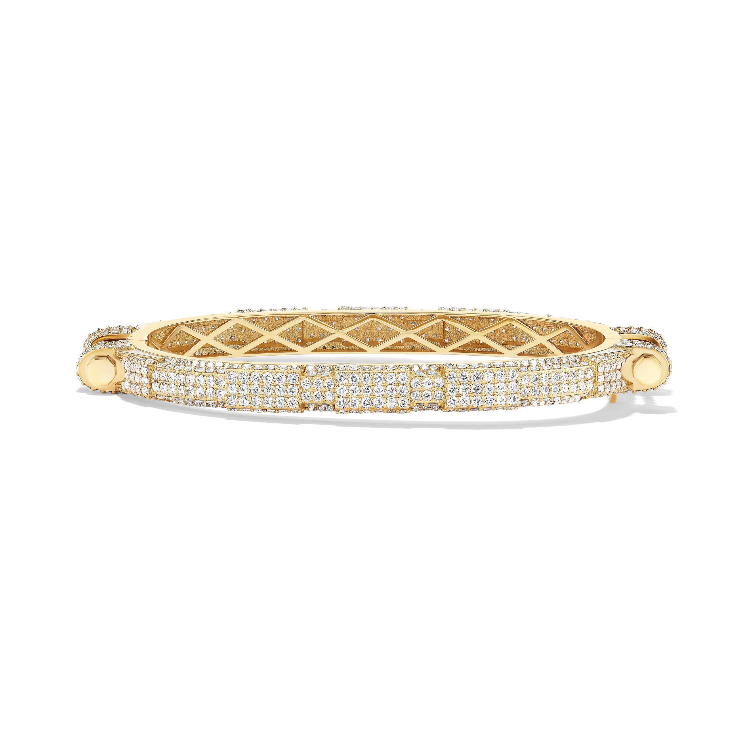 14k Yellow Gold Pavé Diamond COUPLING™ Bangle