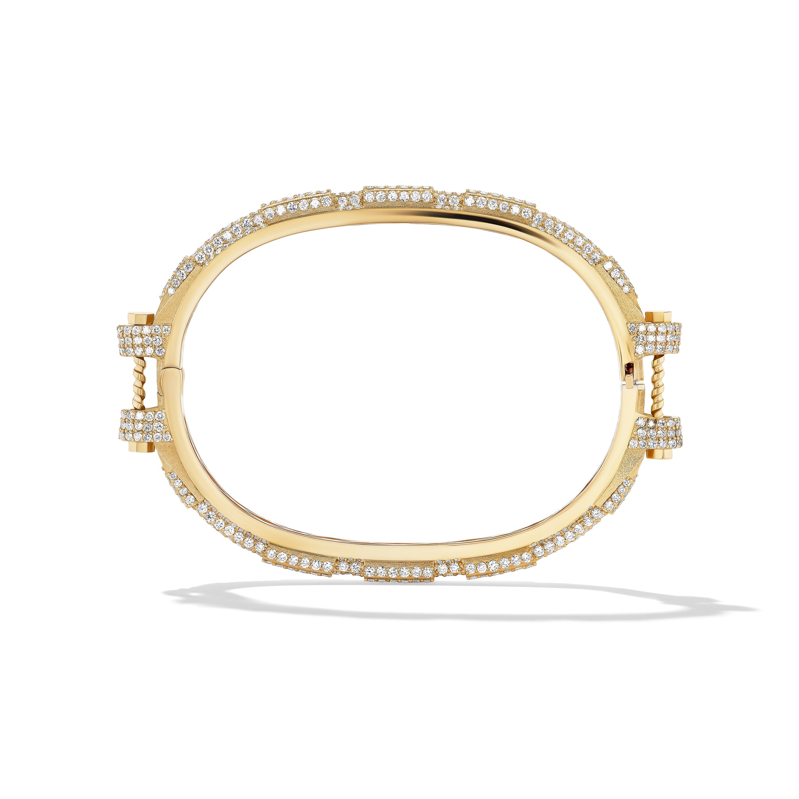 14k Yellow Gold Pavé Diamond COUPLING™ Bangle