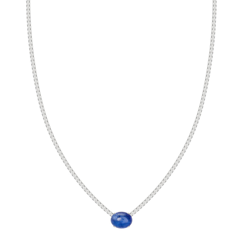Blue Tanzanite Tennis Necklace