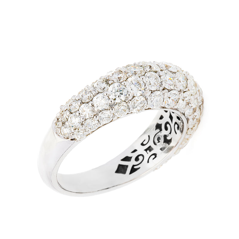 14k White Gold Pavé Diamond Candy Ring