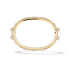 14k Yellow Gold Half Diamond COUPLING™ Thin Bangle