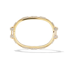 14k Yellow Gold Half Diamond COUPLING™ Thin Bangle
