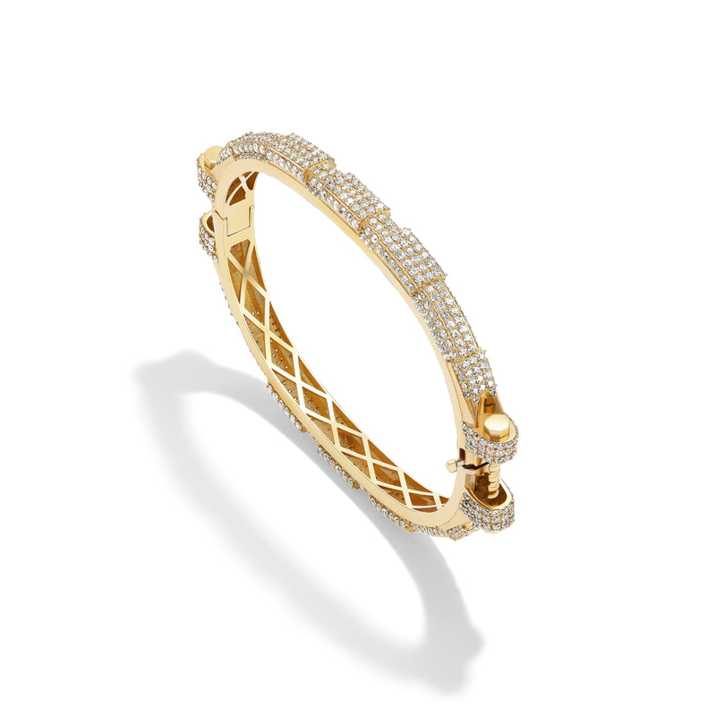 14k Yellow Gold Pavé Diamond COUPLING™ Bangle