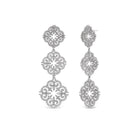 14k White Gold Diamond Pavé Three-Piece Ornamental Earrings