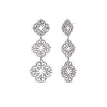 14k White Gold Diamond Pavé Three-Piece Ornamental Earrings