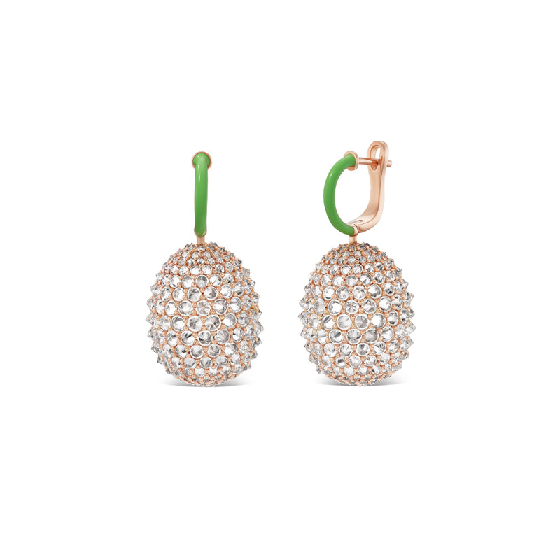 14k Rose Gold White Sapphire Candy Drop Earrings