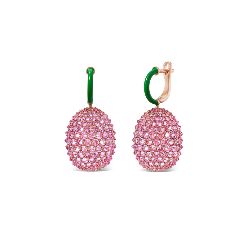 14k Rose Gold Pink Sapphire Candy Drop Earrings