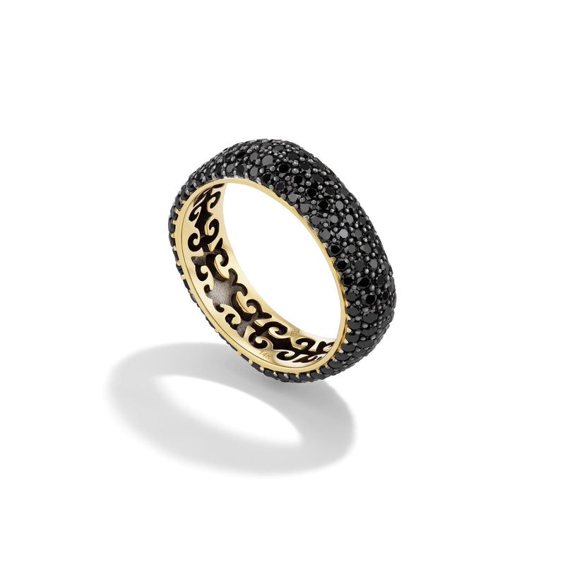 14k Yellow Gold Black Diamond Pavé Candy Ring