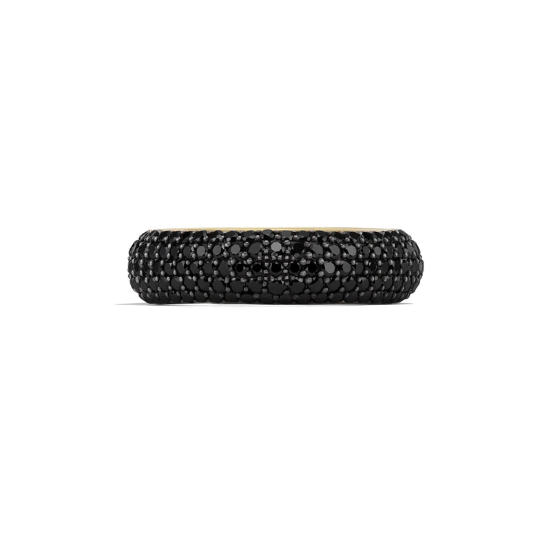 14k Yellow Gold Black Diamond Pavé Candy Ring