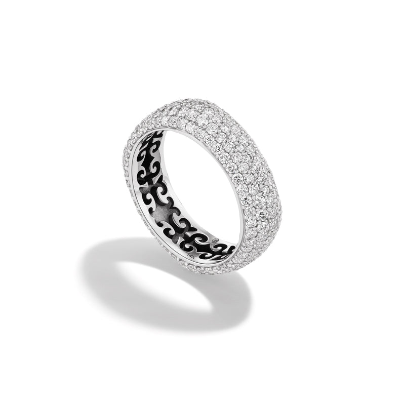 14k White Gold White Diamond Pavé Candy Ring