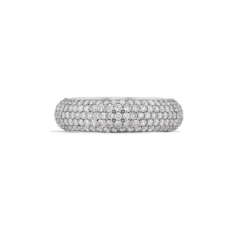 14k White Gold White Diamond Pavé Candy Ring