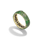 14k Yellow Gold Green Garnet Pavé Candy Ring