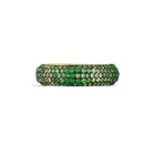 14k Yellow Gold Green Garnet Pavé Candy Ring