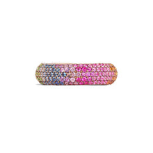 14k Yellow Gold Multicolor Sapphire Candy Ring