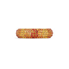 14k Yellow Gold Orange Sapphire Pavé Candy Ring