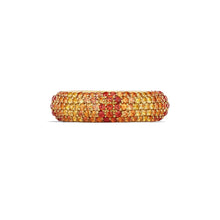 14k Yellow Gold Orange Sapphire Pavé Candy Ring