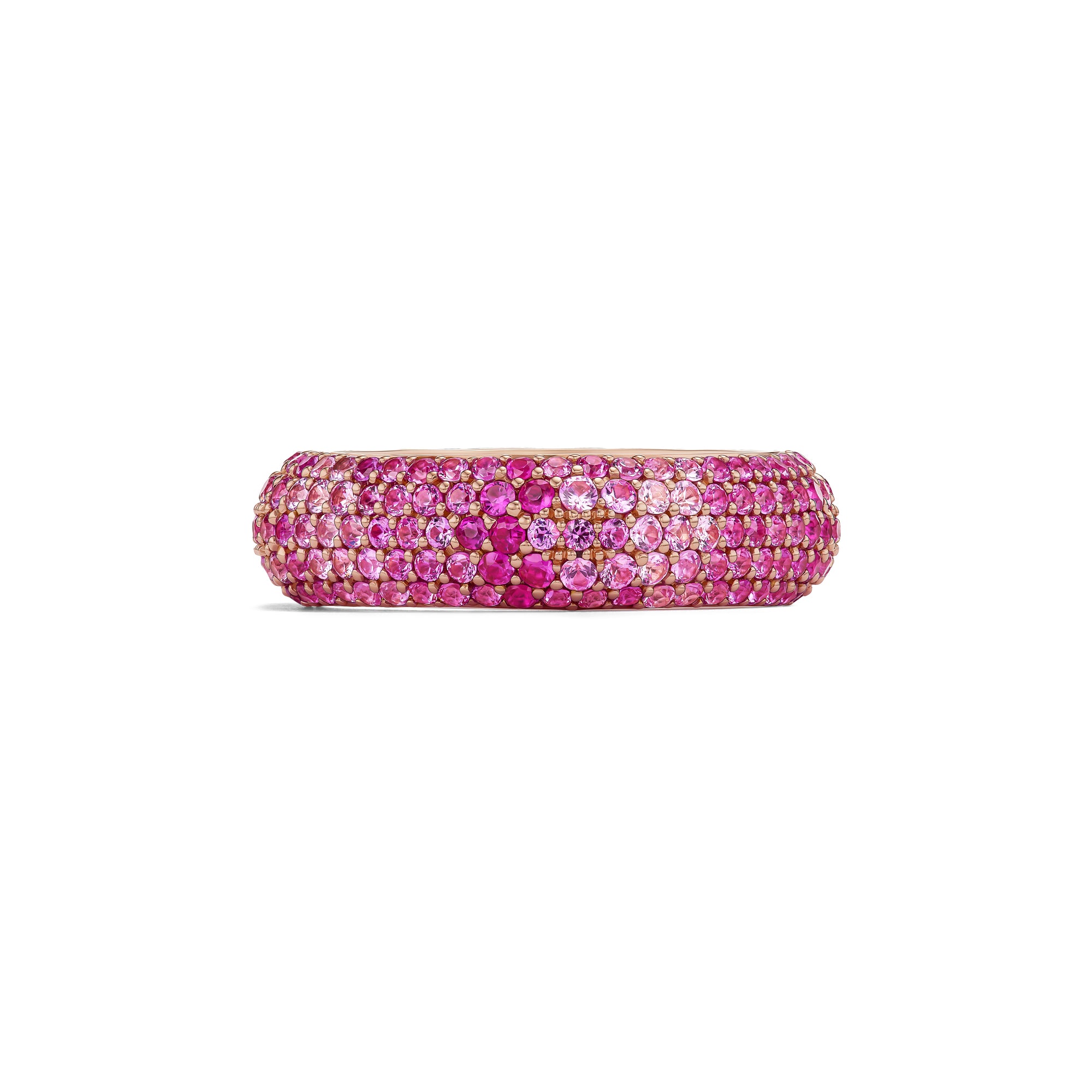 14k Yellow Gold Ombré Pink Sapphire Candy Ring