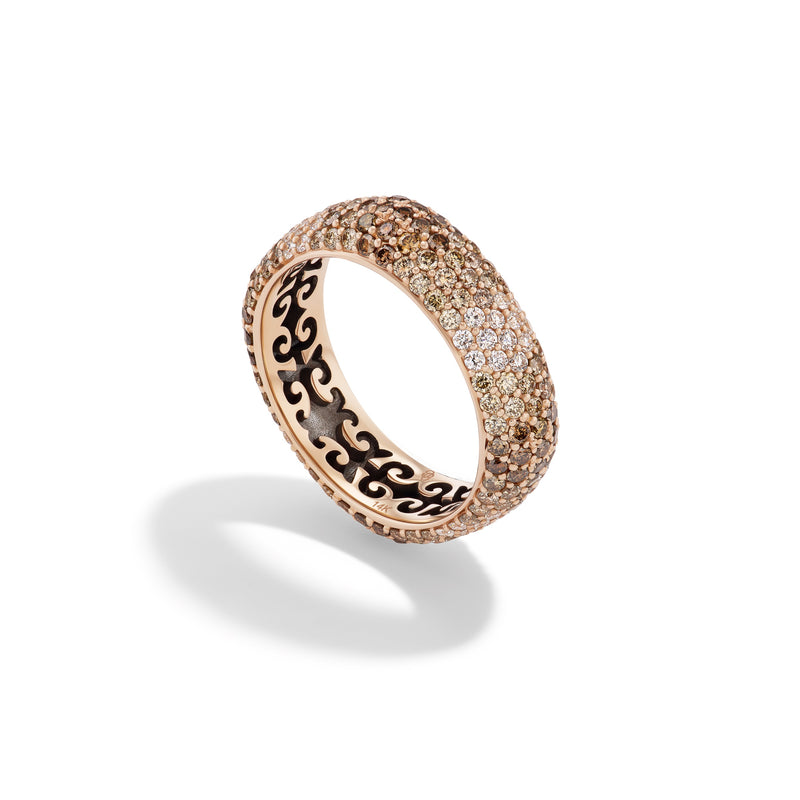 14k Rose Gold Champagne & White Diamond Candy Ring