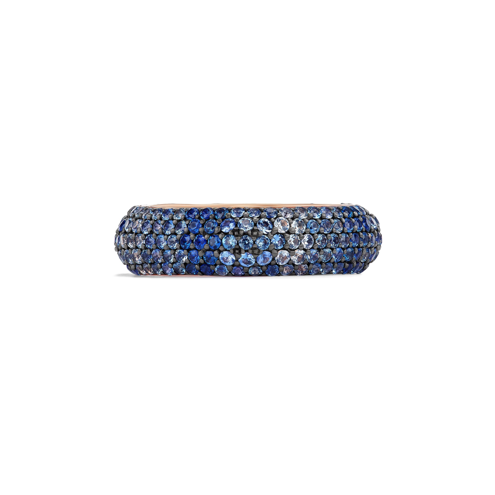 14k Yellow Gold Ombré Blue Sapphire Candy Ring