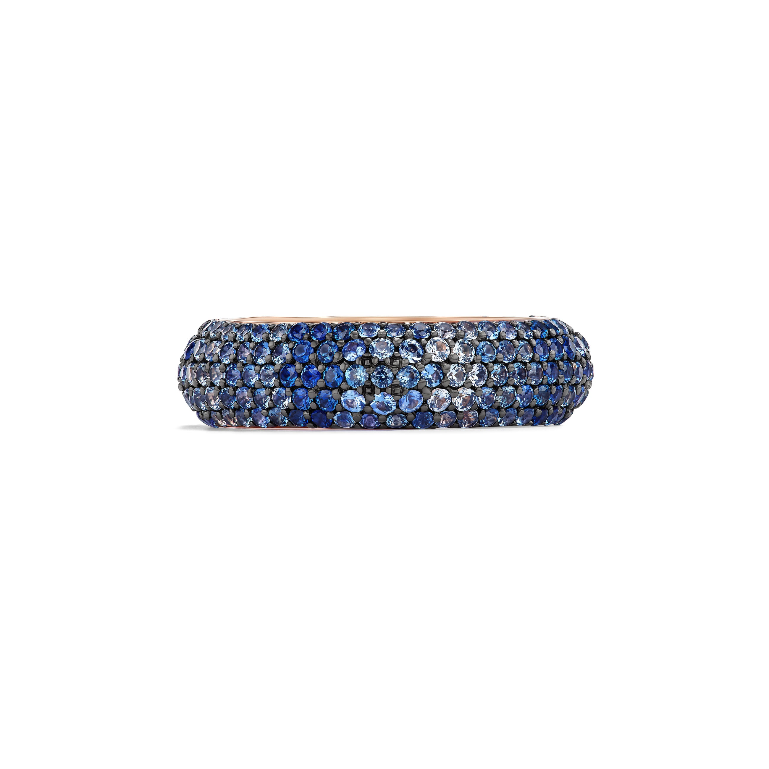 14k Yellow Gold Ombré Blue Sapphire Candy Ring