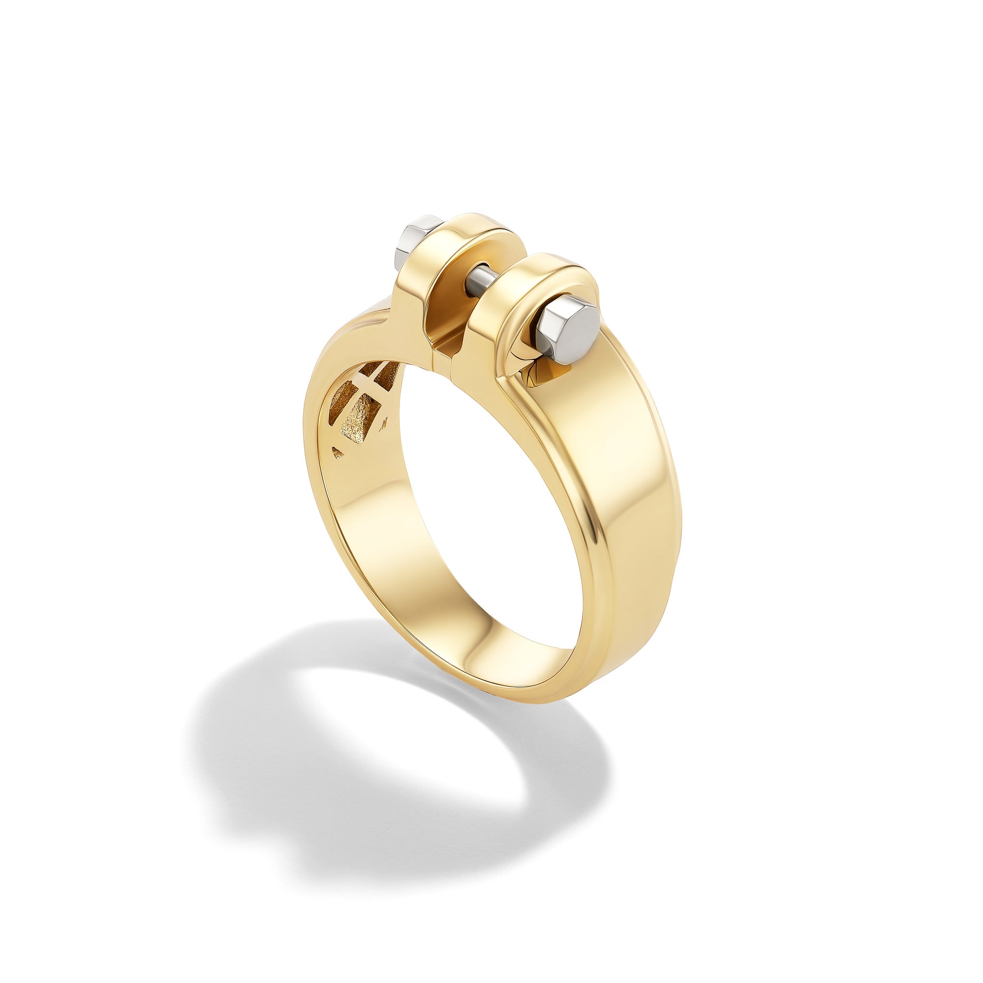 14k Yellow & White Gold Plain COUPLING™ Ring
