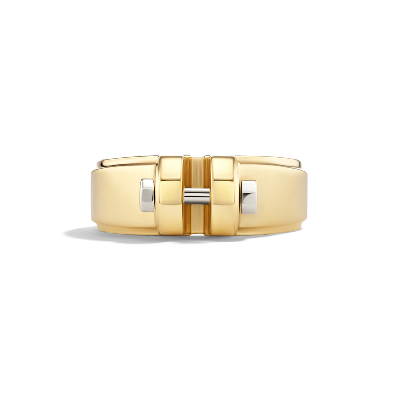 14k Yellow & White Gold Plain COUPLING™ Ring