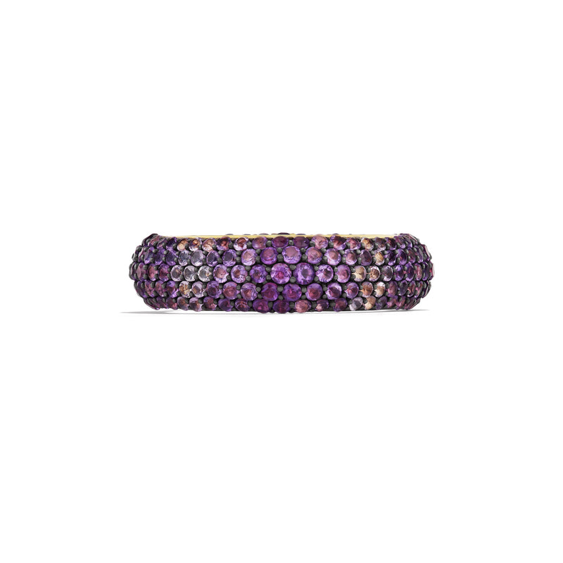 14k Yellow Gold Amethyst Pavé Candy Ring