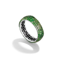 14k White Gold Green Garnet Pavé Candy Ring