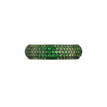 14k White Gold Green Garnet Pavé Candy Ring