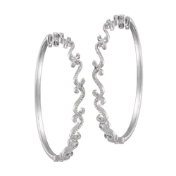 Nina White Gold and White Diamond Hoops