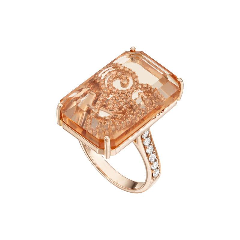 Kunzite Cocktail See-through Ring