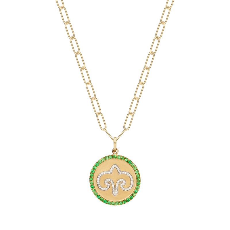 Green Tsavorite Ornamental Pendant