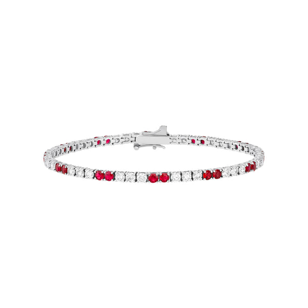 Ruby And Diamond Tennis Bracelet