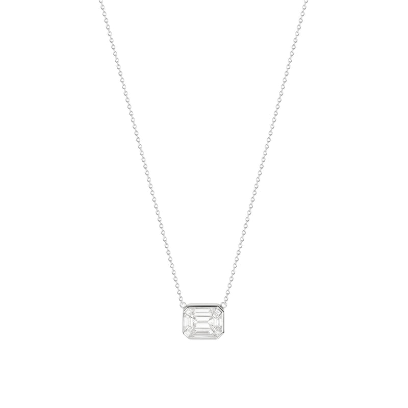 Imitation Diamond Emerald Shape Necklace