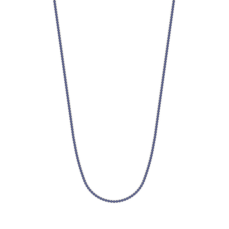 Blue Sapphire Tennis Necklace