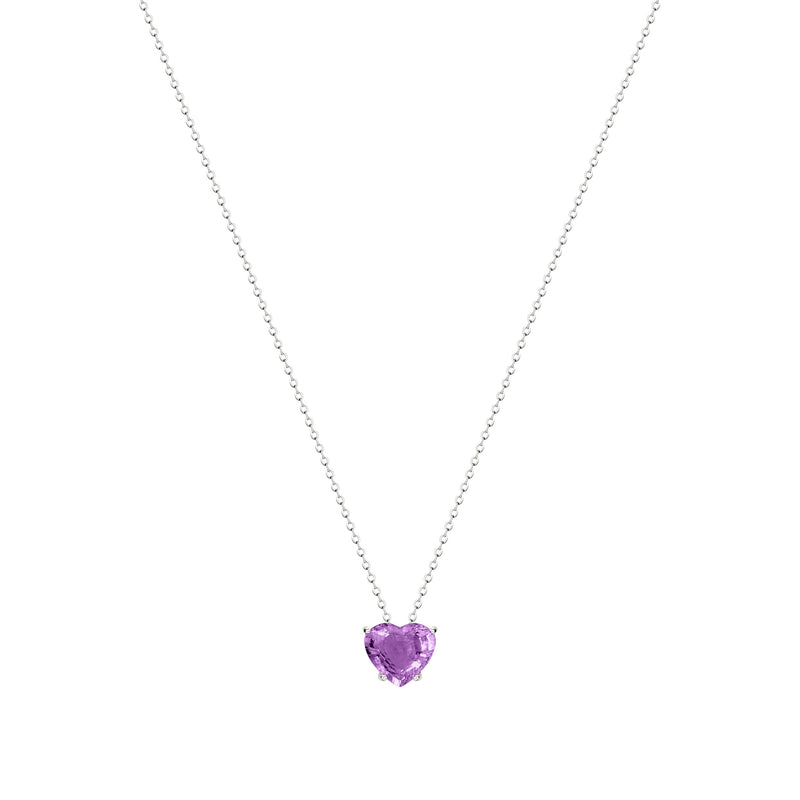 Purple Tourmaline Heart Pendant
