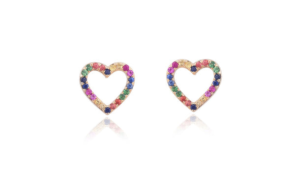 Rainbow Heart Studs
