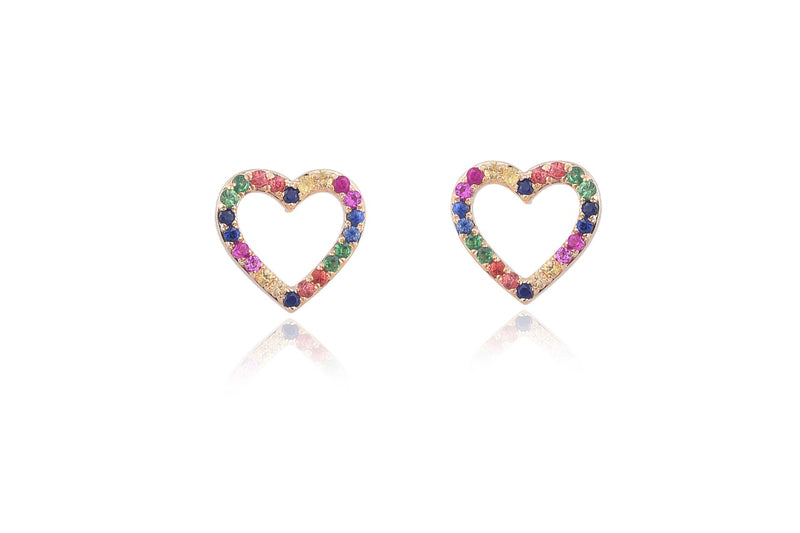 Rainbow Heart Studs