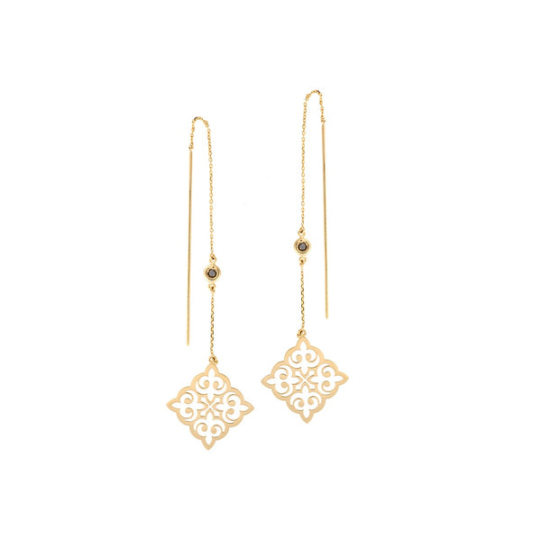 Lilia Chain and Black Diamond Earrings