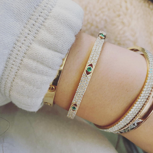 Green Evil Eye Bangle