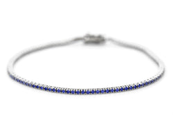 1 Carat White Gold And Blue Sapphire Tennis Bracelet