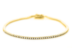 1 Carat Yellow Gold And White Diamond Tennis Bracelet