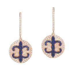 White Diamond and Blue Sapphire Earrings