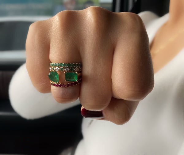 Emeralds And Gold Band