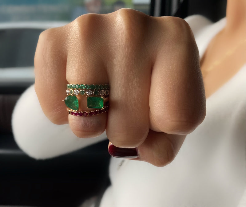 Fancy Shapes Emerald Ring