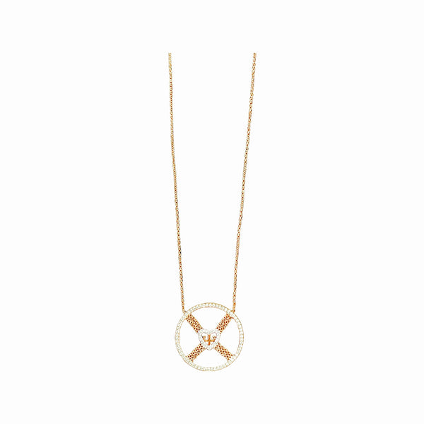 Round Diamond and Chain Amulet
