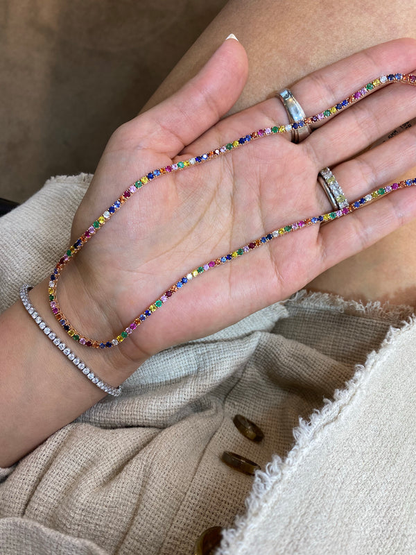 Rainbow Tennis Necklace