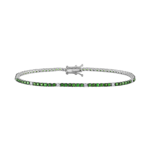 Tsavorite and Diamond Tennis Bracelet