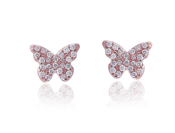 Rose Gold Butterfly Studs