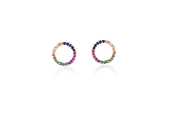 Rainbow Circle Studs